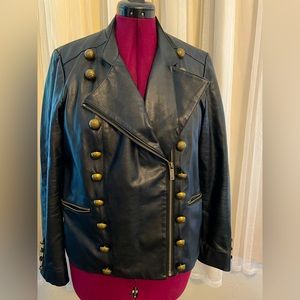 Vince Camuto faux leather military jacket